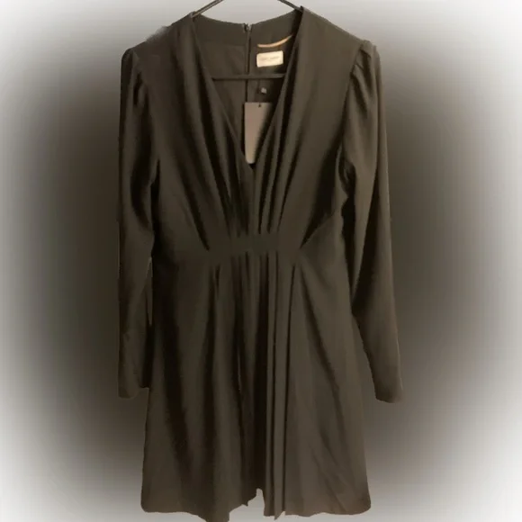Saint Laurent Front Pleated Chiffon Dress NWT - Picture 3 of 9